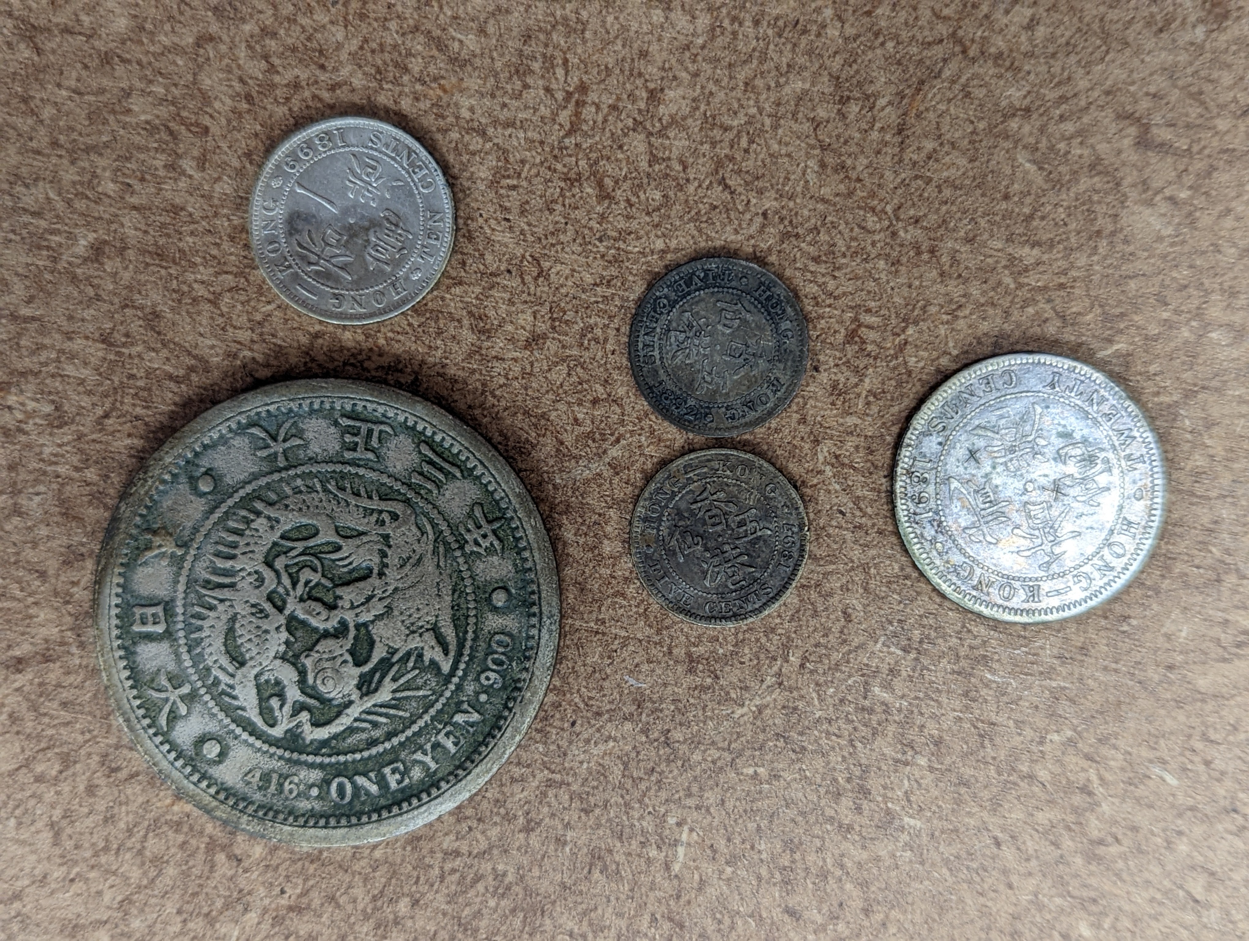 A group of Chinese coins